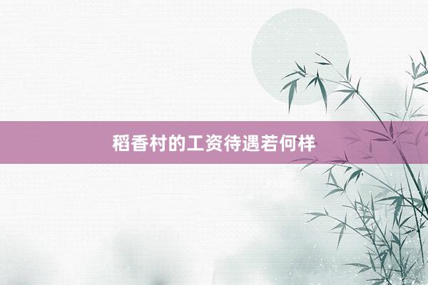 稻香村的工资待遇若何样
