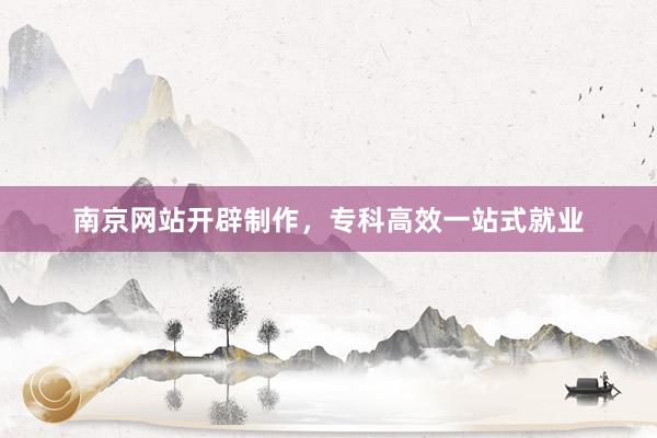 南京网站开辟制作,专科高效一站式就业